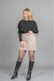 Women's Winter Dark Stone Chic Ornamental Button Detailed Striped Mini Skirt 6824 - 2