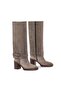 Mabel Genuine Suede Leather Zippered Buckle Below-The-Knee Chunky Heel Boots R85 Vizon Suet (Mink Suede) - 2