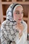 C Striped Pattern Monogram Silk Voile Shawl White
