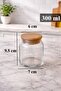Clairo 9-Piece Glass Spice Jar Set, Wooden Lid Sealed Jar with 3-Tier Stand and Labels - 3