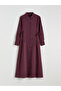 Plum waist-tie modal blend shirt dress - 5