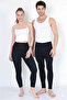 Unisex Thermal Underwear Bottom Leggings – Stretchy, Breathable, Winter Fleece Lined (Black)