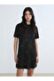 Black Crew Neck Stone Mini Dress - 2