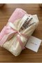 Pink Plush Makeup Bag 3-Piece Hair Detangling Comb Scalp Massage Bath Loofah Set (Full Pink) - 6