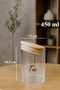 Elina 6-Piece 450 ml Acrylic Spice Jar Set with Vacuum Sealed Wooden Lids, with Label Gift - 3