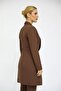 Shawl Collar Pocketed Long Jacket - Bitter Brown - 5
