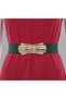 Gold Buckle Elastic Belt Women's Belt Dress Belt Shirt Belt Coat Belt - 4