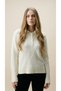 Cream Polo Neck Women's Knitwear Sweater - 2