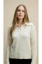 Cream Polo Neck Women's Knitwear Sweater - 3
