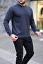 Crew Neck Basic Men's Sweatshirt - 2