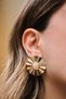 Vip Serrated Pearl Earrings Steel Tip Metal Plate Earrings 3.5cm