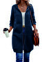3Iplik Daily Hooded Zip-Up Sweatshirt Solid Color Long Hoodie Dress - 2