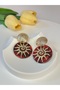 Gold Women's Steel Earrings with Sun Figure, Tarnish Resistant Water-Resistant Hypoallergenic - 3