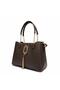 4 Compartment Women's Shoulder Bag with Gold Accessories - Crossbody Strap - 8