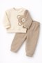 Baby Boy Long Sleeve Waffle 2-Piece Set with Teddy Bear Detail - 5