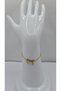 Stainless Steel Gold Color Three-Dimensional Heart Detailed -T- Letter Bracelet - 2