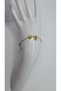Stainless Steel Gold Color Three-Dimensional Heart Detailed -G- Letter Bracelet - 4