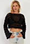 Women's Black Knitwear Blouse Be336 - 4