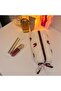 Burgundy Bow Detailed Plush Care Bag/ Makeup Bag/ Pen Holder - 2