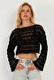 Women's Black Knitwear Blouse Be336 - 2