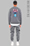 Unisex Long Sleeve Angel and Stitch Back Printed Crew Neck Hoodless Fleece-Lined Oversized Sweatshirt - 3