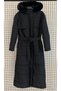 Fur Hooded Zippered Belted Puffer Coat