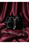 Black Sequined Drawstring Bag