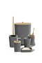 6 Pcs Bathroom Accessories Set, Toilet Brush, Soap Dispenser, Toothbrush Holder, Cup, (Gray S)