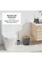 6 Pcs Bathroom Accessories Set, Toilet Brush, Soap Dispenser, Toothbrush Holder, Cup, (Gray S) - 2