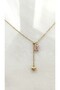 316L Steel Pink Baguette Elevator Model Steel Necklace Non-Tarnish -42+5Cm - 3