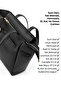 Black Shk265 Faux Leather, Single Compartment with Zipper, Belt Detailed Hand, Arm and Shoulder Bag - 6