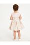 Girl's Evening Dress Ball Gown & Special Occasion Gold Piping and Floral Detail Jacquard with Gift Crown - 4