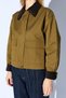 Women's Khaki Collar Sleeve Velvet Detailed Short Trench Coat - 5