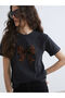 Rmz Gi̇yi̇m Farkiyla Zero Roba Collar Bowknot Printed Women's T-Shirt