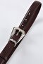 Williampolo Full Grain Leather Silver Buckle Brown Women's Belt - 7
