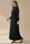 Ribbed Pattern Round Neck Breatable Modest Long Sleeve Elegant Pull Over Abaya Dress For Women's - 2