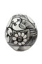 Mexican Folk Art Skull Caravera Ceramic Object - Black and White - 3