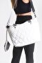 Women's Diamond Pattern Bucket Model Lightweight and Stylish Wallet Shoulder Bag with Shiny Parachute Fabric - 3