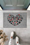 Modern Digital Printing Doormat - Heart Multi-Paw - Front Door Mat 70X45Cm