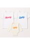 Mom Dad Baby Printed Mother Father Baby Family Gender Reveal Party T-Shirt Bodysuit Combination
