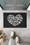 Modern Digital Printing Doormat - Heart Multi-Paw - Front Door Mat 70X45Cm
