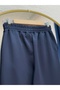 Zayna Wide Leg Striped Scuba Diving Pants-Mt3555 Navy Blue - 6