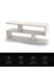 Ivory Cherry Modern TV Stand with Coffee Table for Laptop Computer - 2