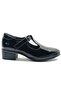 Tinggy Genuine Leather Comfort Orthopedic Women's Heeled Shoes Black-Patterned Leather - 2