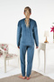 Women's Velvet Printed Pajamas Set 25383 Petrol - 4