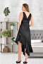 Women's 2-Piece Long Satin Nightgown Robe Set, Satin Nightgown Skirt Asymmetrical Cut - 3