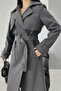 Premium Relaxed Fit Women's Cashmere Coat with Anthricite Belt Lining - 6