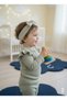 Ruffled Ribbed Corded Fabric Cotton Stretchy Bottom Top Set and Bandana 3-Piece Set - 4