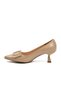 357172 Z Beige Wrinkled Patent Leather Women's Evening Dress Shoes - 4