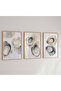 Wooden Framed 3 Piece Abstract Painting Oyster Shell Series Qmrc - 5